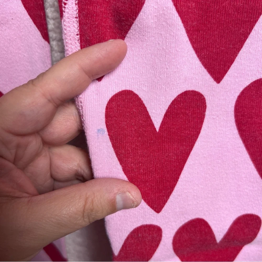Hanna Andersson Kids Heart Pink‎ Matching Set Pajamas Size 8